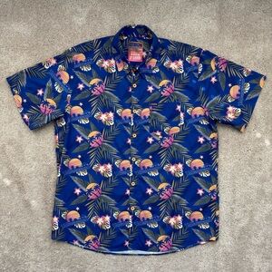 Dixxon Shirt Of Summer Short Sleeve Button Up Bamboo Flannel Men Sz XL